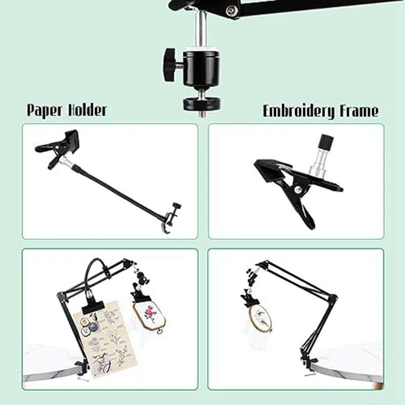 Embroidery Hoop Stand: 360 Adjustable Metal Embroidery Hoop Stand for Sewing Crafts-A51M