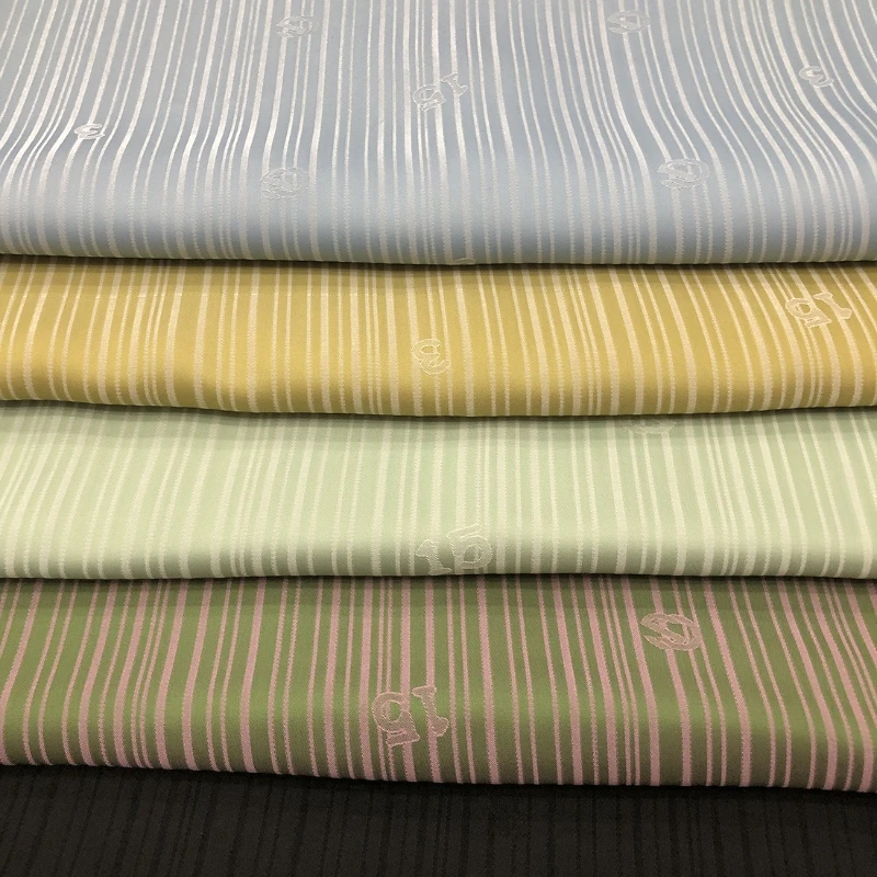 Digital Thin Stripe New Jacquard Fabric Spring Summer Material for Small Fresh Casual Wear Wrinkle Free Non Transparent