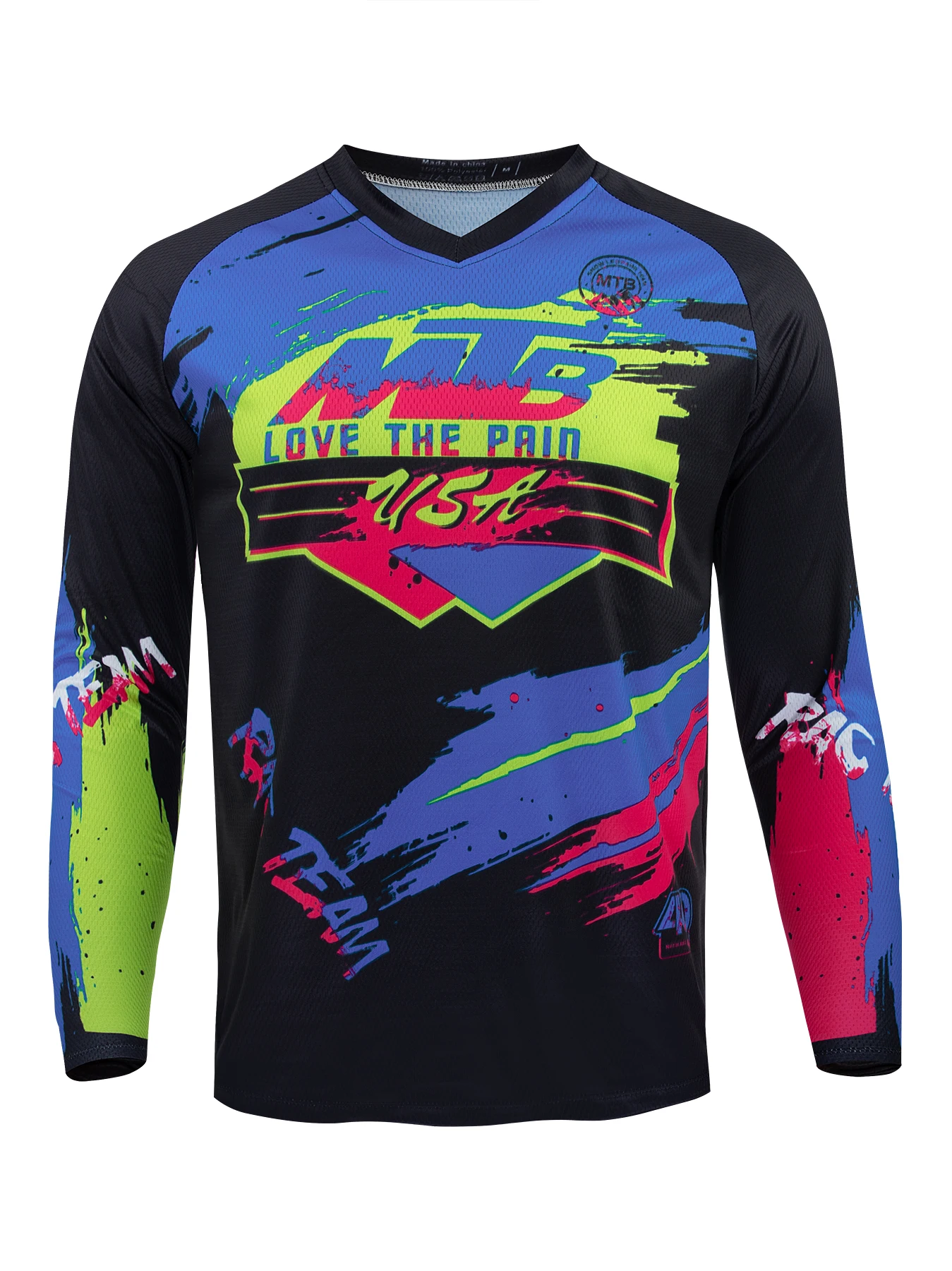Camiseta de Motocross de Manga Larga, Jersey de Descenso de Montaña, Camiseta de Ciclismo Todoterreno de Secado Rápido, Polera de Ciclismo Mtb