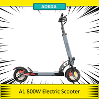 AOKDA A1 Folding Electric Scooter, 800W Motor, 48V 12.5Ah Battery, 10-inch Off-Road Tires Escooter, 45km/h Max Speed, Disc Brake