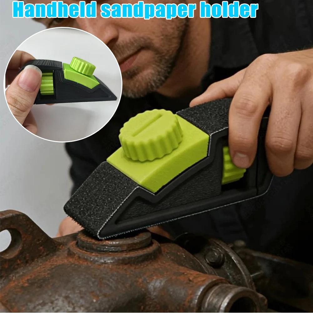 3D Printed Handheld Sandpaper Holder Adjustable Tension Woodworking Model Sanding Sandpaper Clip Quick Change Design