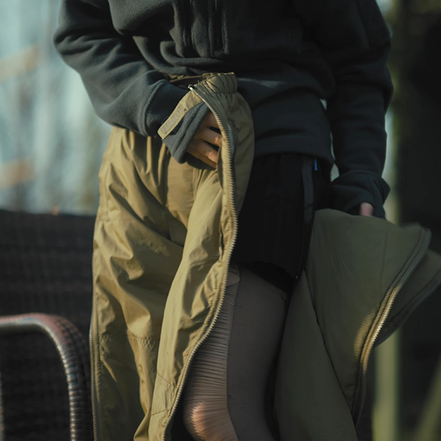 British Army PCS Military Edition Publicly Issued Cold-Proof Pants, Outdoor Warm Cotton Pants, Ski Cold-Proof Zipper Cover Pants