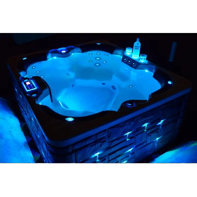 4 Person Acrylic Balboa Hot Tub Outdoor for Backyard Jakuzzi Whirlpool Massage Spa Bathtubs