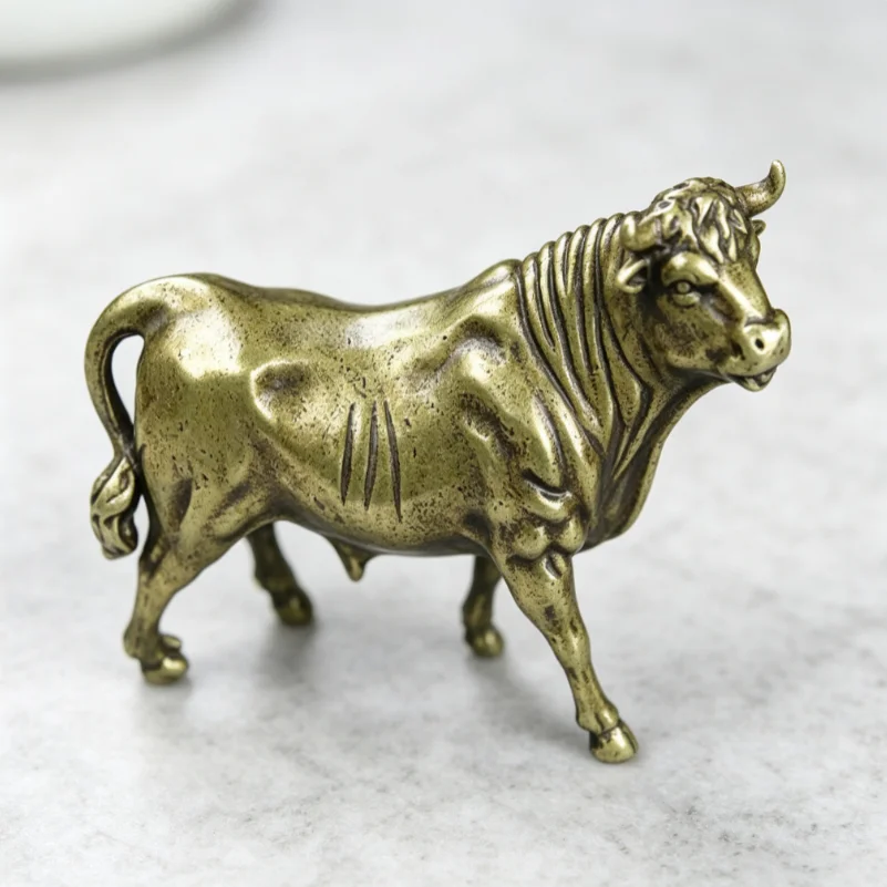 Solid Brass Water Buffalo Statue Sculpture Decor