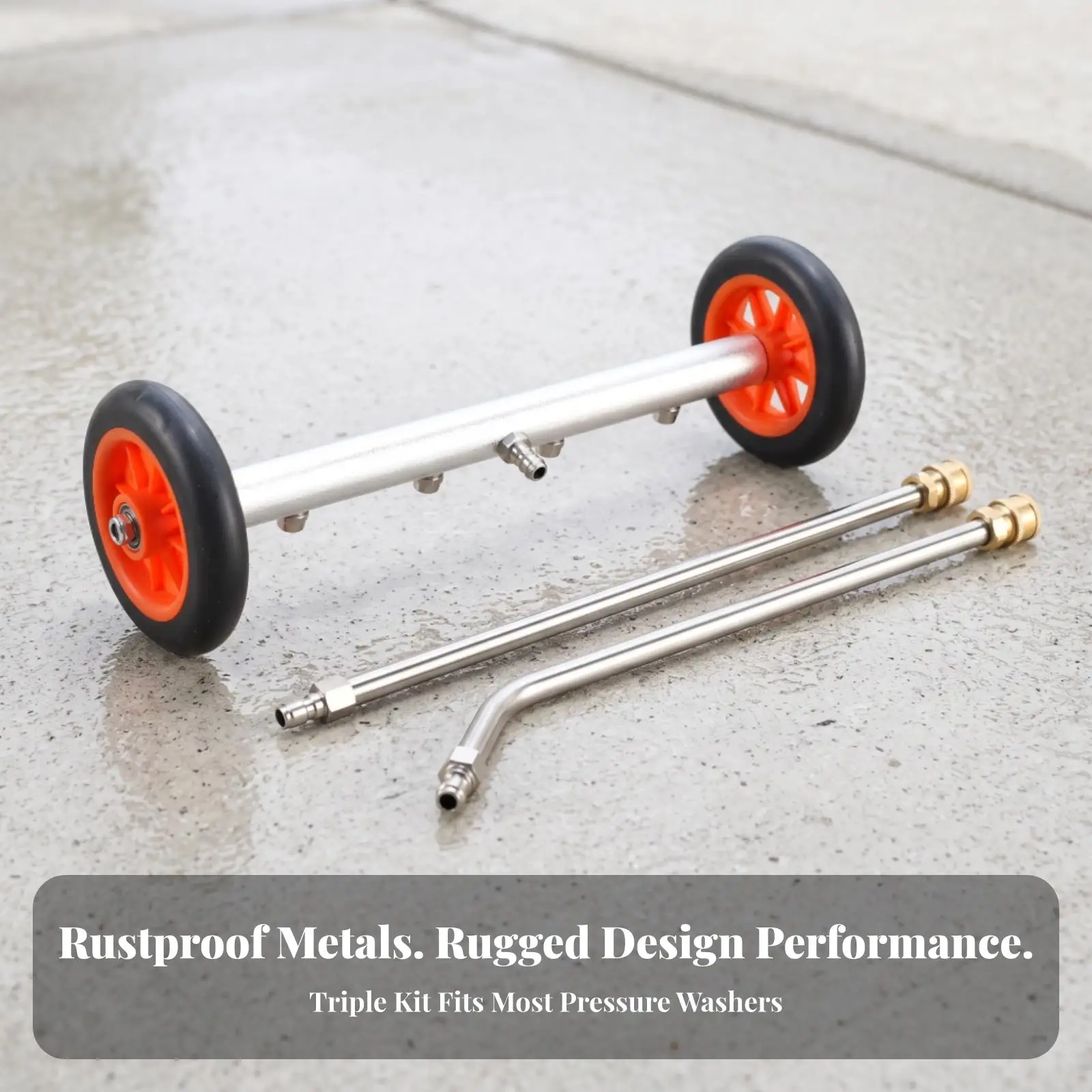 Wheeled Car Chassis Cleaning Sprayer | Stainless Steel Construction, Undercarriage Cleaner with Wheels, for Garage