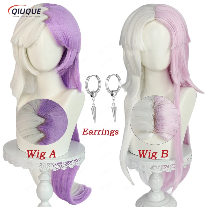 High Quality Anime Sigma Cosplay Wig 100cm Long With Bang Heat Resistant Synthetic Hair Role Play Wigs + Free Wig Cap