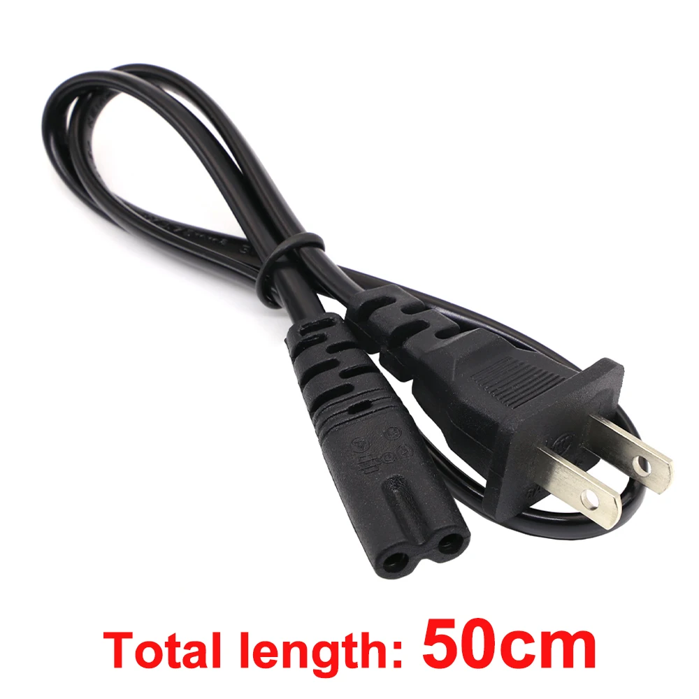 

US AC Power Cable 2 Pin Prong to Figure 8 AC Adapter Extension Cord American IEC320 C7 Power Cable Adapter 50cm