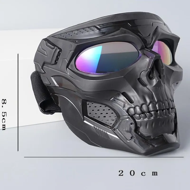 Halloween Cycling Mask Motorcycle Skull Skeleton Mask Windproof Full Face Mask Paintball Game Tactical Protection Helmet Mask