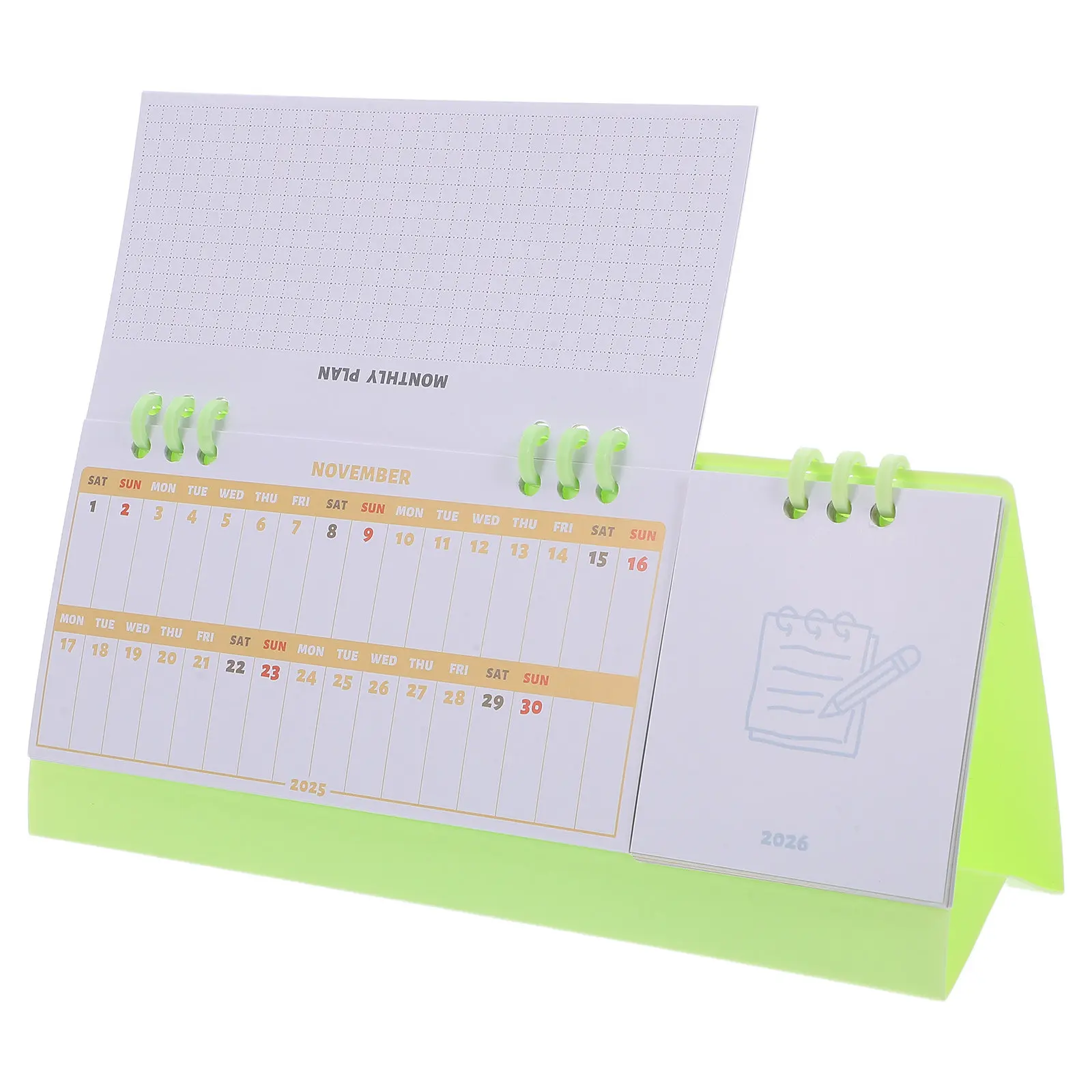 

2026 Mini Desk Calendar Twin-Wire Binding Standing Flip Compact Monthly Planner Minimalist Desktop Organizer for Office Home