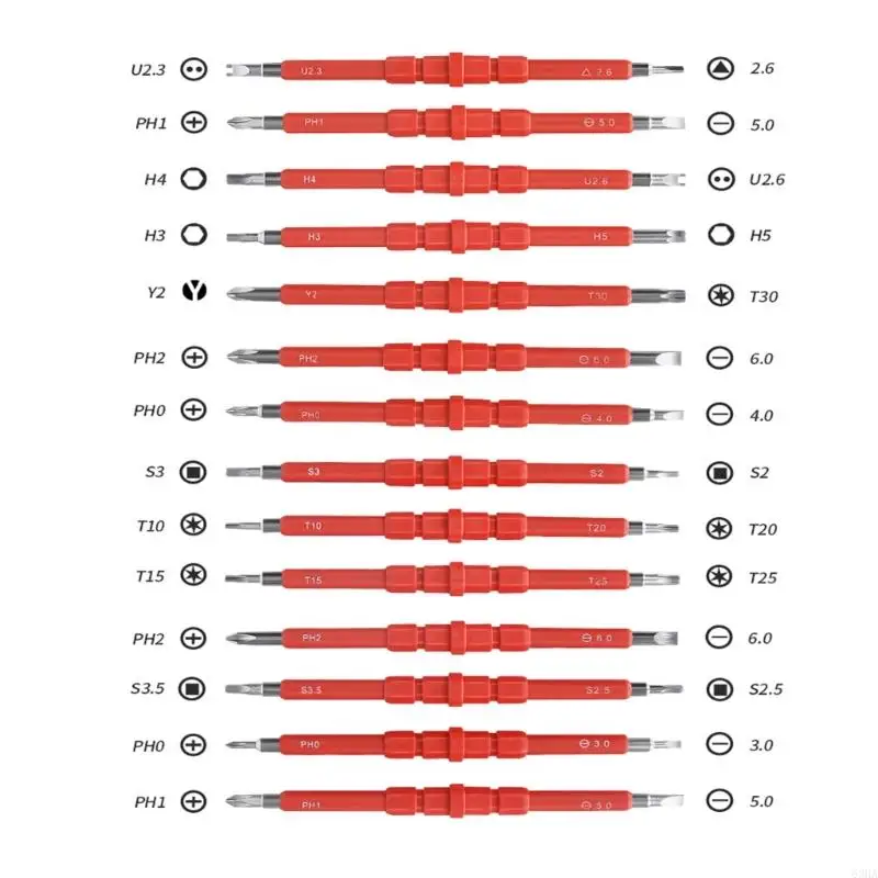 

63HA Comprehensive 29Piece Electrician Screwdriver Set with Interchangeable, Tips for Home and Office Repair