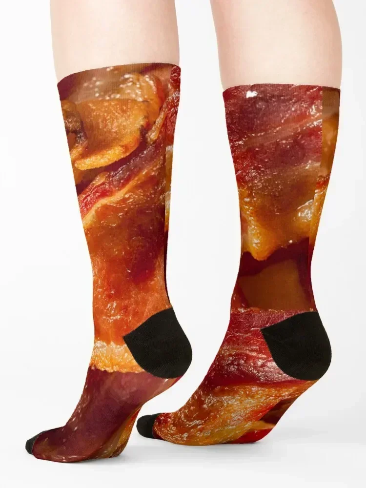 لذيذ المقرمش خلفية لحم الخنزير المقدد نمط الملمس مضحك لمحبي اللحوم HD جودة عالية متجر الجوارب عبر الإنترنت #4