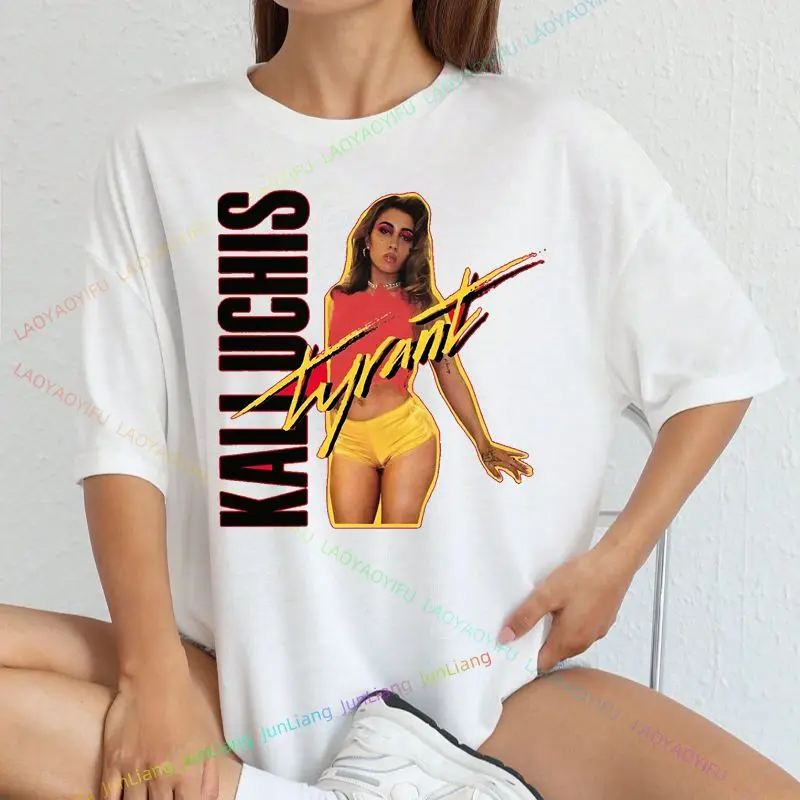 Kali uchis เสื้อยืดผ้าฝ้าย ablum orquiideas เสื้อฮิปฮอปคอกลมเสื้อแขนสั้น unisex ของขวัญเสื้อผ้า Y2K สไตล์ฮาราจูกุ