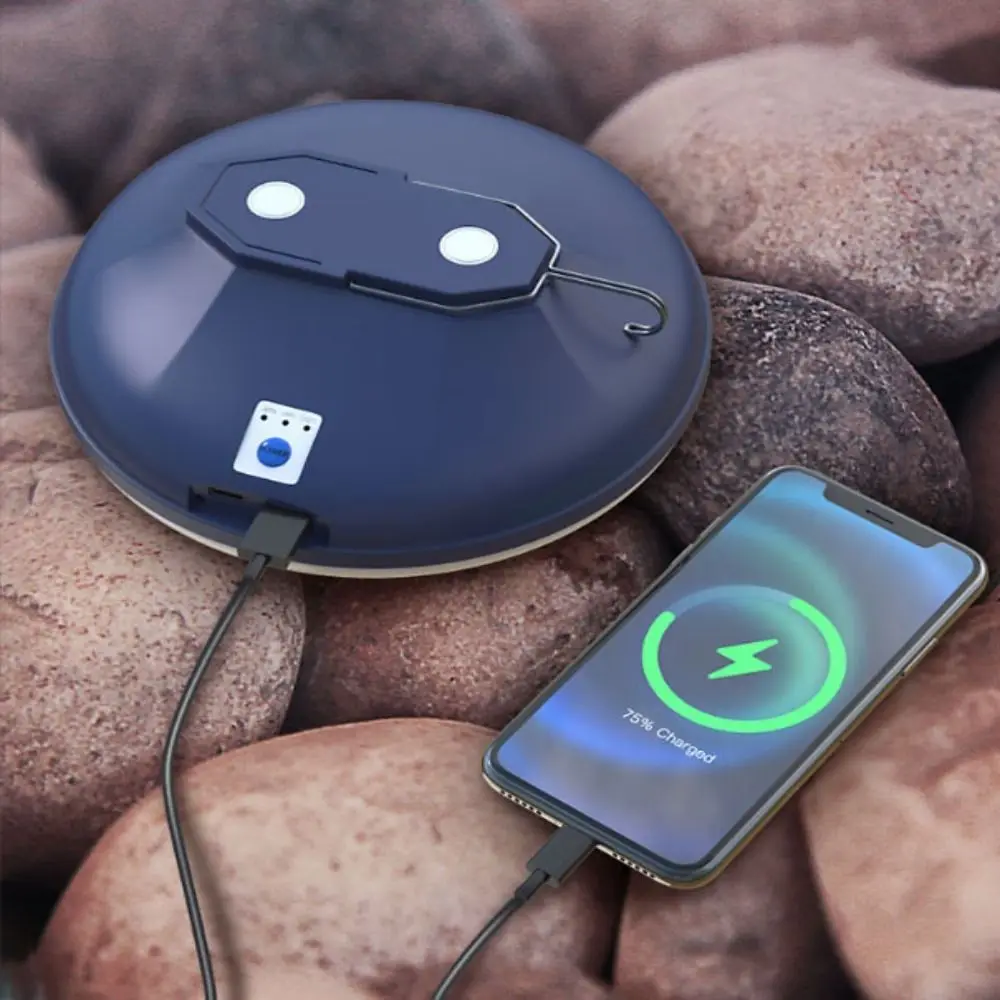 

Встроенная перезаряжаемая батарея, портативный светодиодный фонарь для кемпинга, магнитное притяжение, мощный светодиодный дизайн НЛО, ночник, теплый сияющий