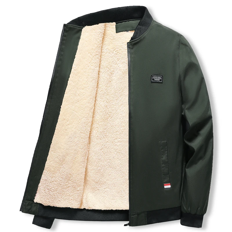 2026 Fashionable Men's Fleece Jacket Baseball Jacket Round Neck Breathable Fitted Cut Available in Multiple Colors Mens Clothing