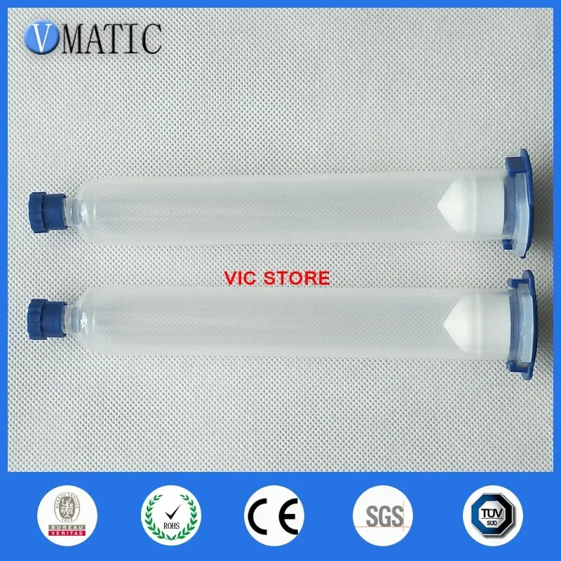 Free Shipping 10cc/ml EFD Luer Lock Pneumatic Syringe With Cap/Stopper Piston End Cover X 3 Pcs