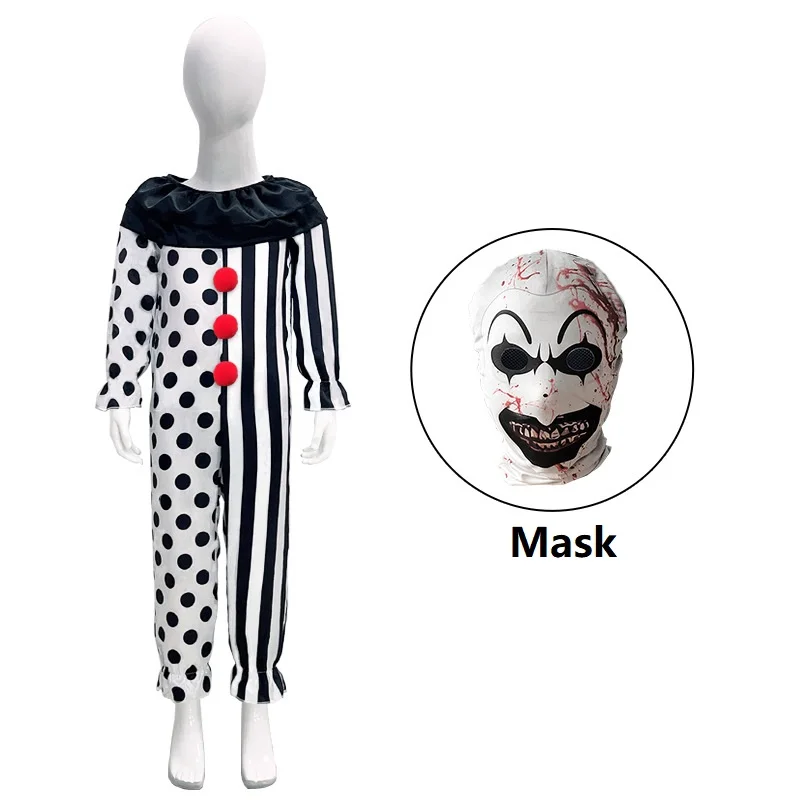 Heartbroken Clown cosplay tuta terrifier set per bambini Halloween horror gioco di ruolo costume da spettacolo teatrale