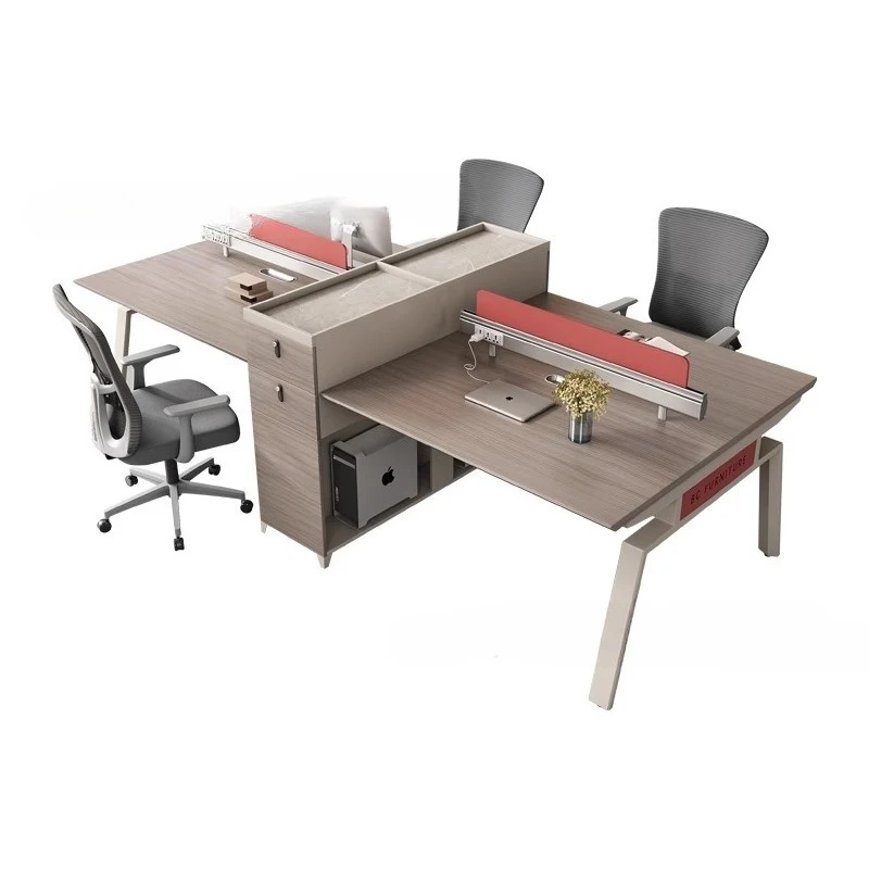 

Office desk and chair combination light luxury office workstation office building 4 people