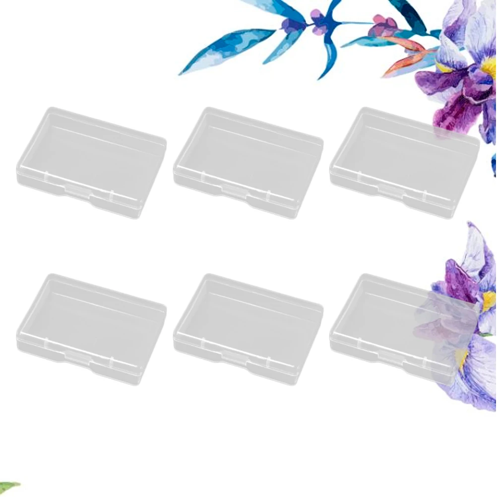 

6 Pcs Mini Storage Cases Small Organizing Containers Parts Organizer Business Cards Rectangle Jewelry