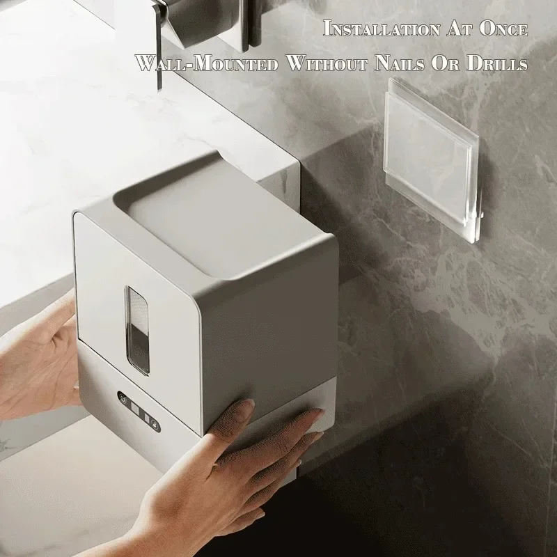 Induction Toilet Paper Holder Automatic Tissue Box Wall Mounted Paper Dispenser Roll Up Toilet Paper Box Bathroom Accessories