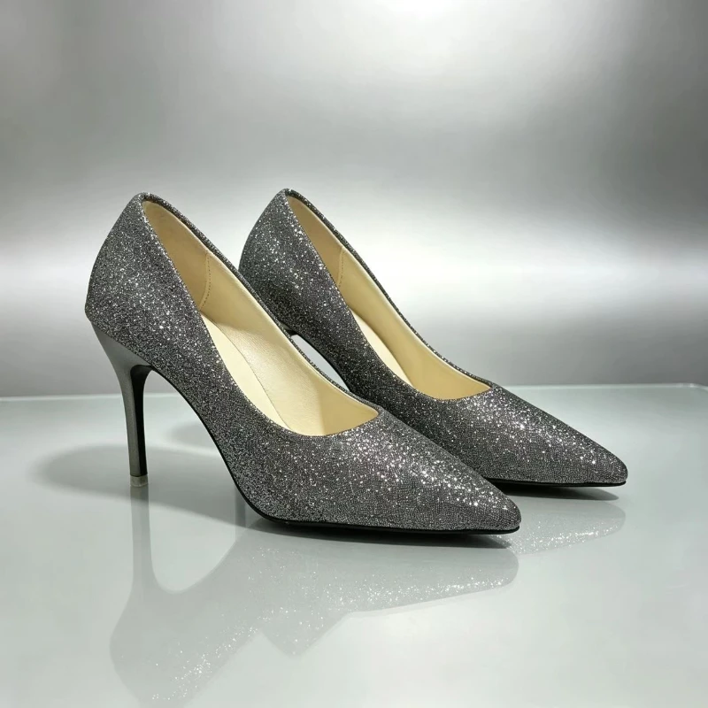 2026 Modische High Heels Übergrößen Damenschuhe 9cm Stiletto High Heels Bankett Hochzeitsschuhe Sexy Spitze Damenschuhe für Partys – Detail 2