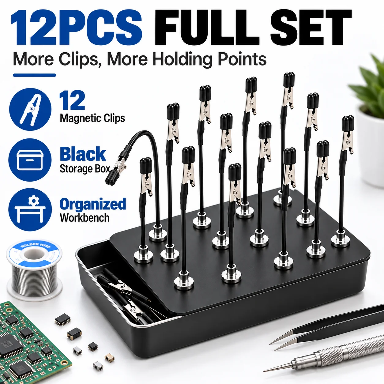 12개들이 자석 부착형 보조 핸드, 360도 회전 가능 - Diy Soldering Station No Electronics 리뷰 및 가격