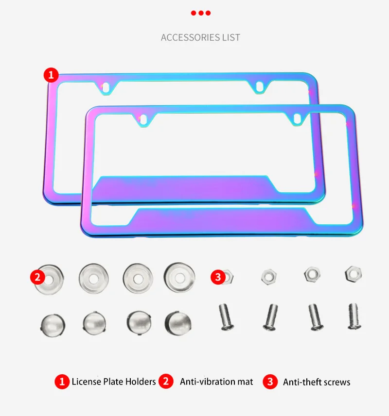 

License Plate Holder Auto Parts Car Exterior Trim Protect Your Plates Stainless Steel Frame For U.S