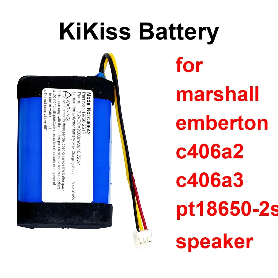 

Battery Long-Lasting Performance 0Mah For Marshall Emberton C406a2 C406a3 PT18650-2S Speaker