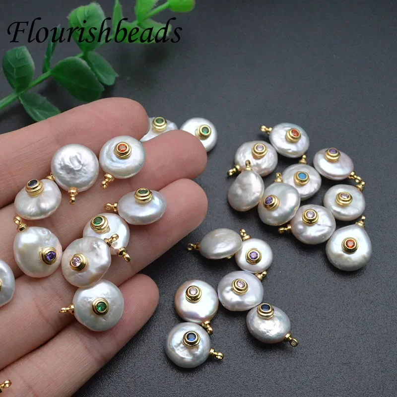 

Colorful CZ Irregular Natural White Pearl Beads Charms DIY Necklace Earrings Jewelry Making 10-20pcs/lot