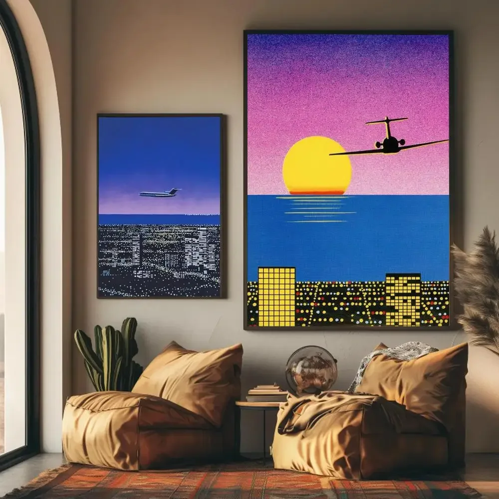 1pc frameless H-hiroshi Nagai Artwork Painting Calligraphy High-Quality Cotton Canvas Poster Wall Art for Living Room  Coffee Ho - view 3