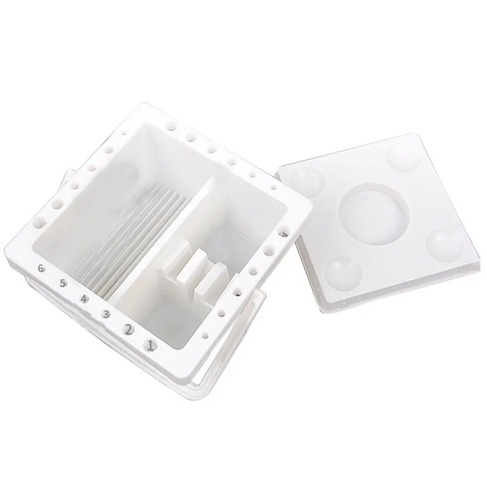 ถังพลาสติกใส่แปรงทาสีน้ำ24รูสำหรับนักเรียนถังทำความสะอาดอ่างล้างหน้าพร้อมฝาปิดใช้งานได้จริงสำหรับโรงเรียน