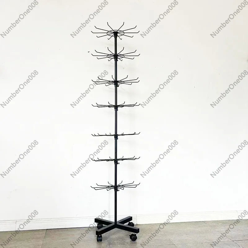 7 Tiers 70 Hooks Rotatable Rack Socks Hat Cap Display Stand Hanger Wig Scarve Bracelet Pendant Storage Holder Shelf Rack Shelves