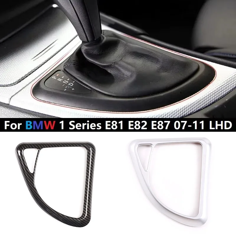 For BMW 1 Series E81 E82 E87 2007-2011 Interior ABS Carbon Fiber Pattern Car Stickers Gear Shift Panel Cover Interior Trim