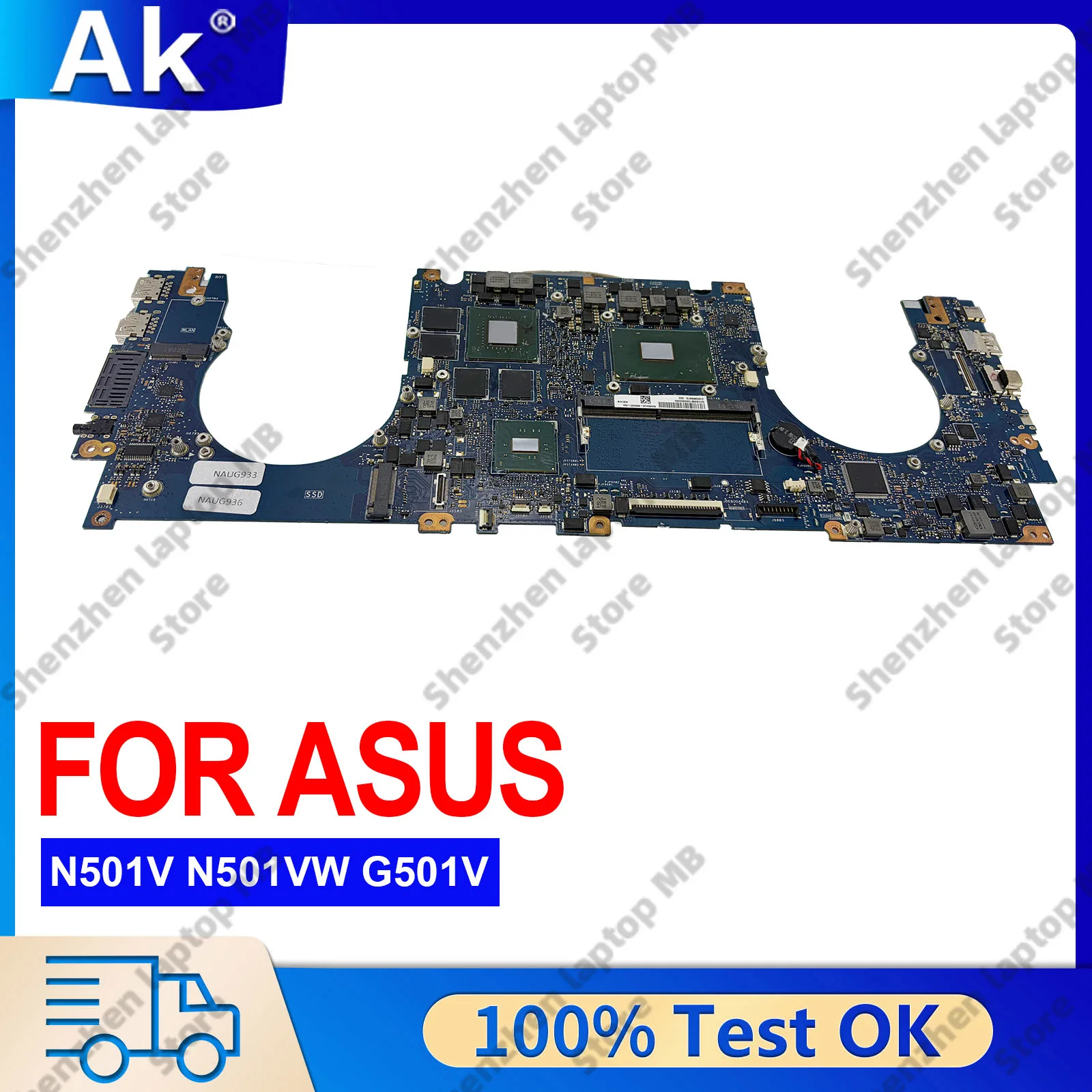 Placa base para portátil N501V N501VW para ASUS ROG N501VW G501V con CPU I5 I7, 100% probada, envío rápido, en stock.