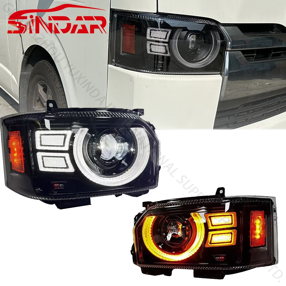 

Sindar Auto Parts Headlights Hiace200 2005-2018 Wholesale Car Led Lights For Toyota Hiace 200 05-18 Long Van Defender Style