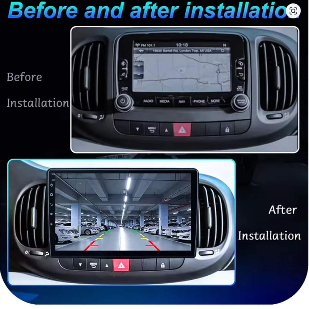Android 16 For Fiat 500L 2012 - 2017 Car Radio Multimedia Video Player Navigation GPS Auto Carplay QLED Touch Screen No 2Din DVD