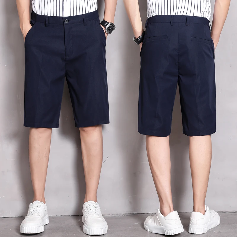 Summer Solid Shorts Male Casual Business Social Men Shorts Hombre Shorts