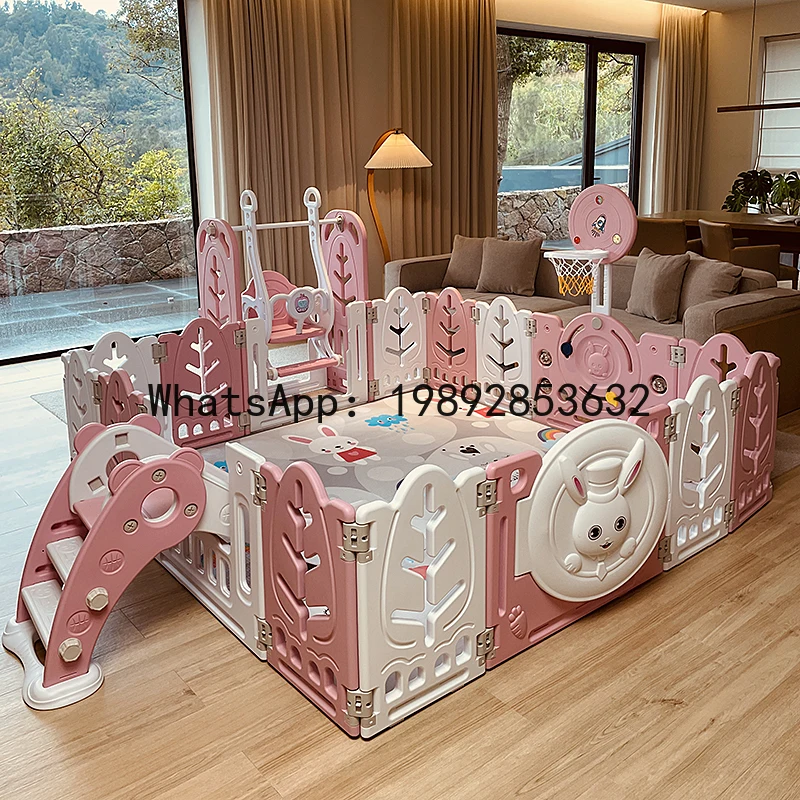 سياج لعب للأطفال، حصيرة زحف منزلية داخلية للأطفال، حاجز واقي، سياج أمان للمشي على الأرض #2