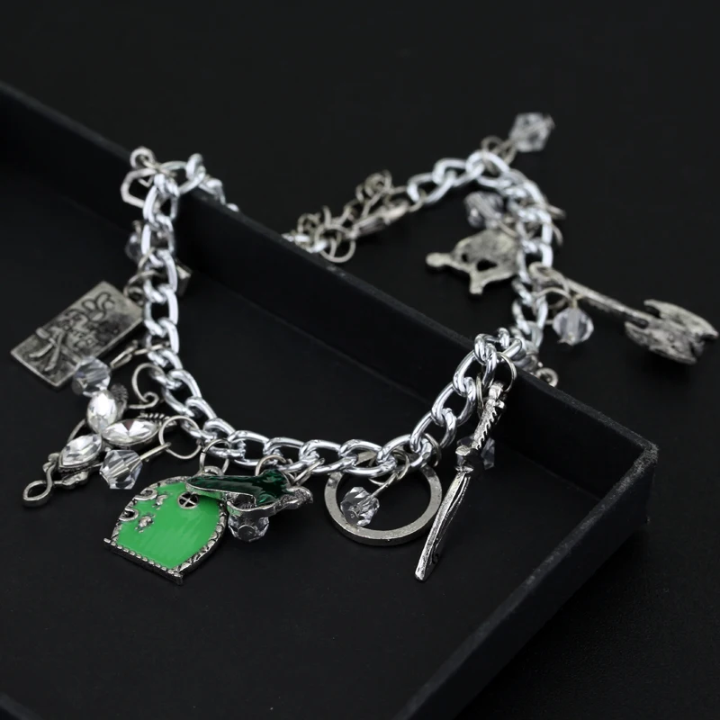 Elven Leaf Arwen Evenstar Frodo Feet Axe Sword Bow Wizard Fairy Door Metal Bracelet & Bangles For Women Crystal beads bracelet - view 5