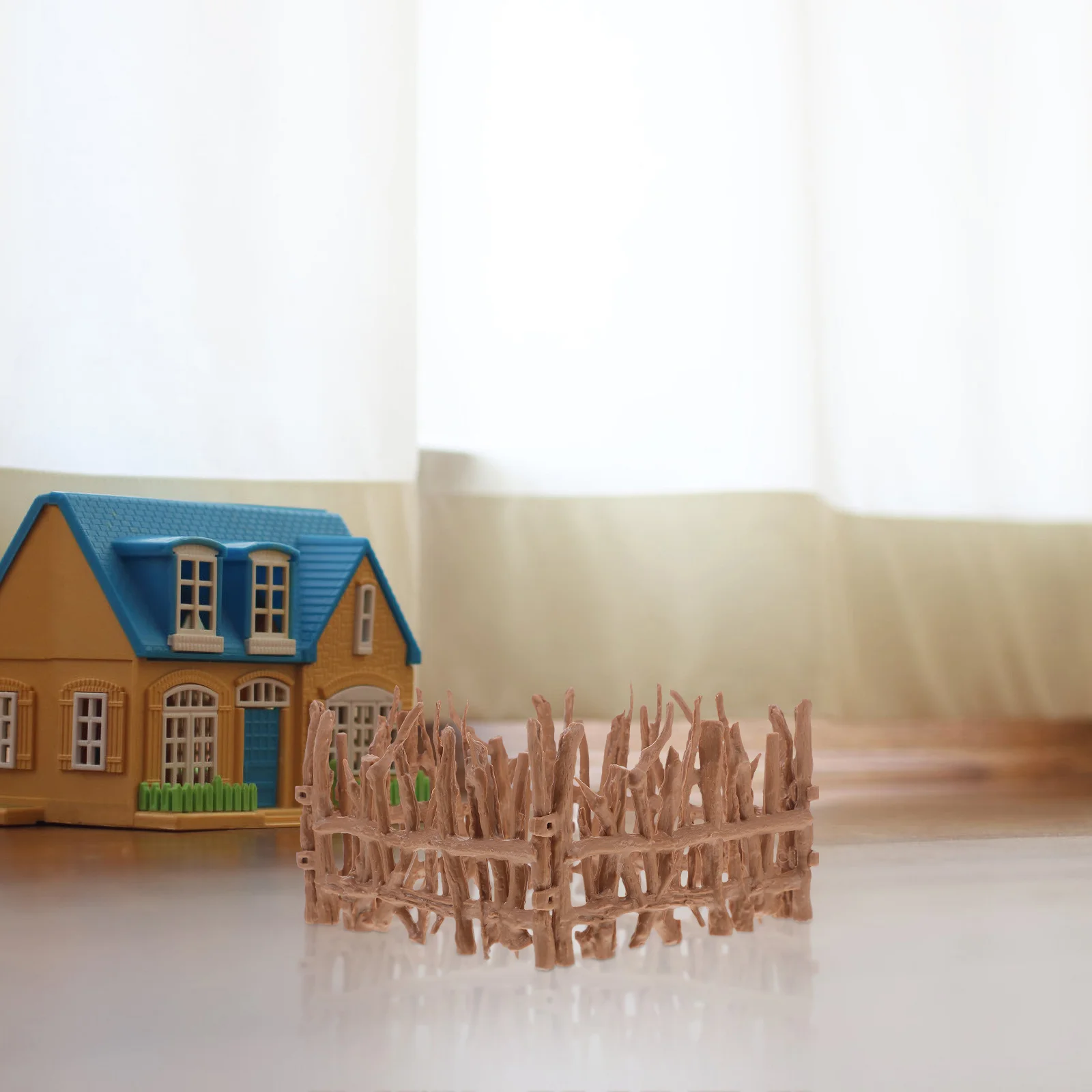 

4pcs Simulated Miniature Farm Playset For Fairy Garden Dollhouse Diy Decor Kids Educational Paddock Fence Set Plastic