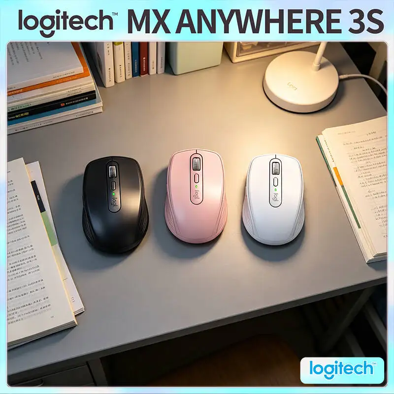 

Logitech MX Anywhere 3S Wireless Mouse - 8K DPI Darkfield, Hyper-Scroll, Silent Click, 3-Device Sync for Office