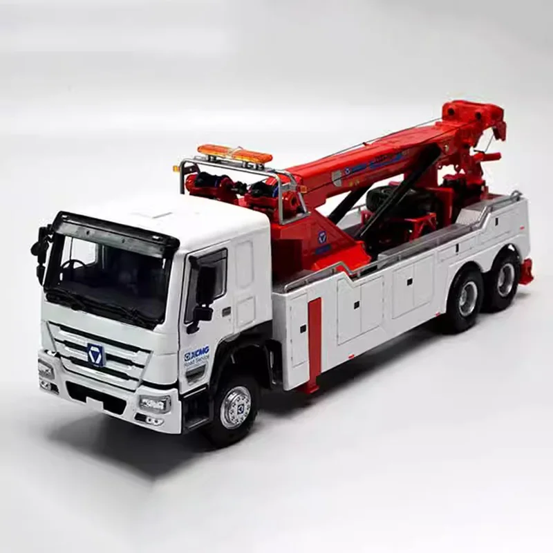 XCMG-vehículo de rescate en carretera a escala 1:35, camión, grúa, remolque, modelo de coche de aleación, colección de adornos, vehículo de juguete