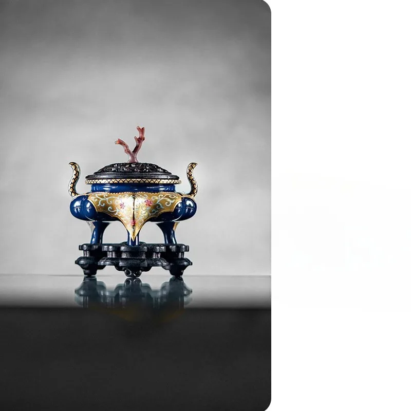 Three-legged floating ear furnace incense can be ordered incense plate high-end ceramic burner