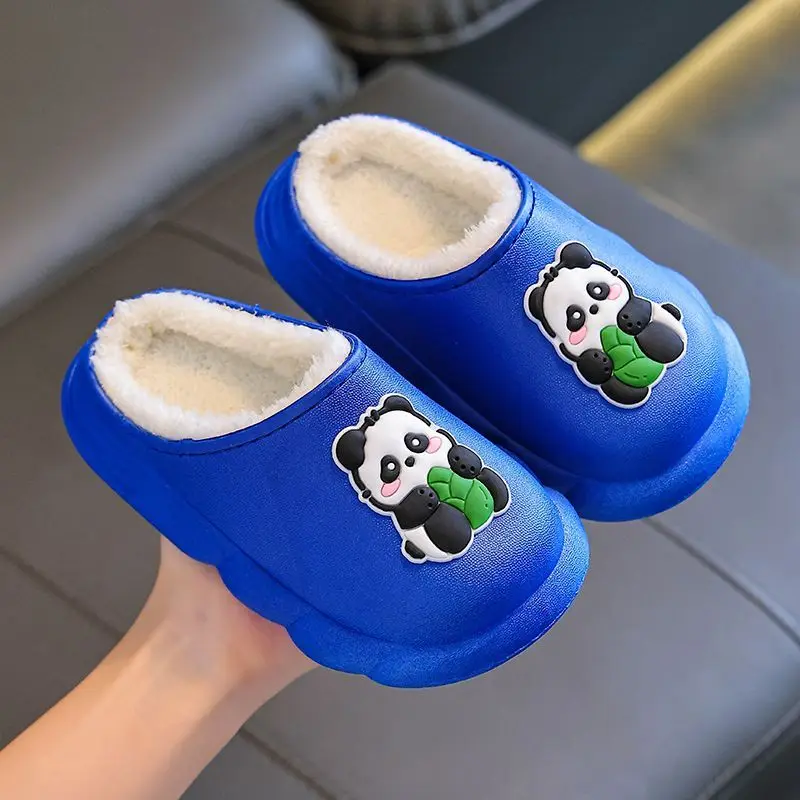 

Children's Winter Cotton Slippers Warm Non Slip Soft Sole Animal Pattern Indoor Outdoor Home Shoes for Boys Girls Parent Child
