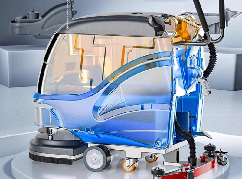 

Workshop warehouse hand-push washing machine industrial epoxy floor terrazzo suction and towing machine