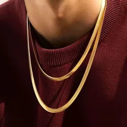 Homme Snake Blade Chain For Men Stainless Steel Men' Necklaces Punk Hip Hop Choker Neck Chains Minimalist Jewelry Gift Wholesale