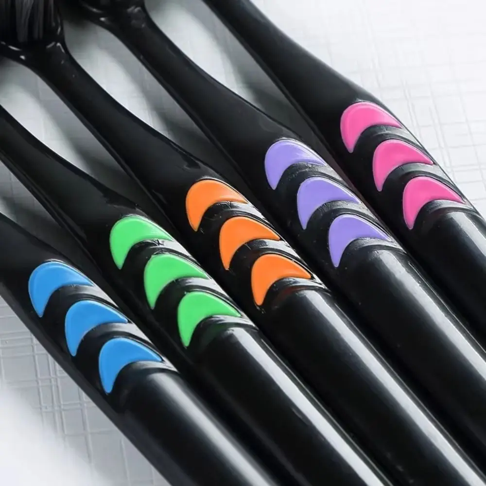 10PCS Ultra-Fine Bristles Bamboo Charcoal Toothbrush Antibacterial Deep Cleaning Family Pack Toothbrush Charcoal Infused