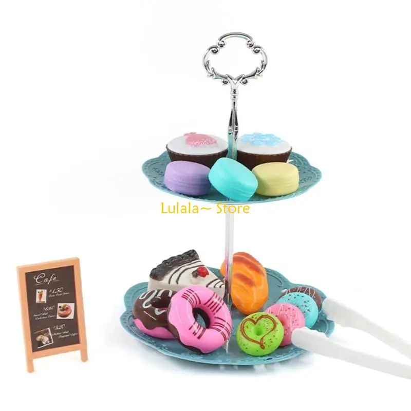 Y4QA طقم شاي ألعاب التظاهر للعب الحلوى ولعبة صانع القهوة للأعمار 3 4 5 6 7 8 داخلي وخارجي للأطفال الصغار