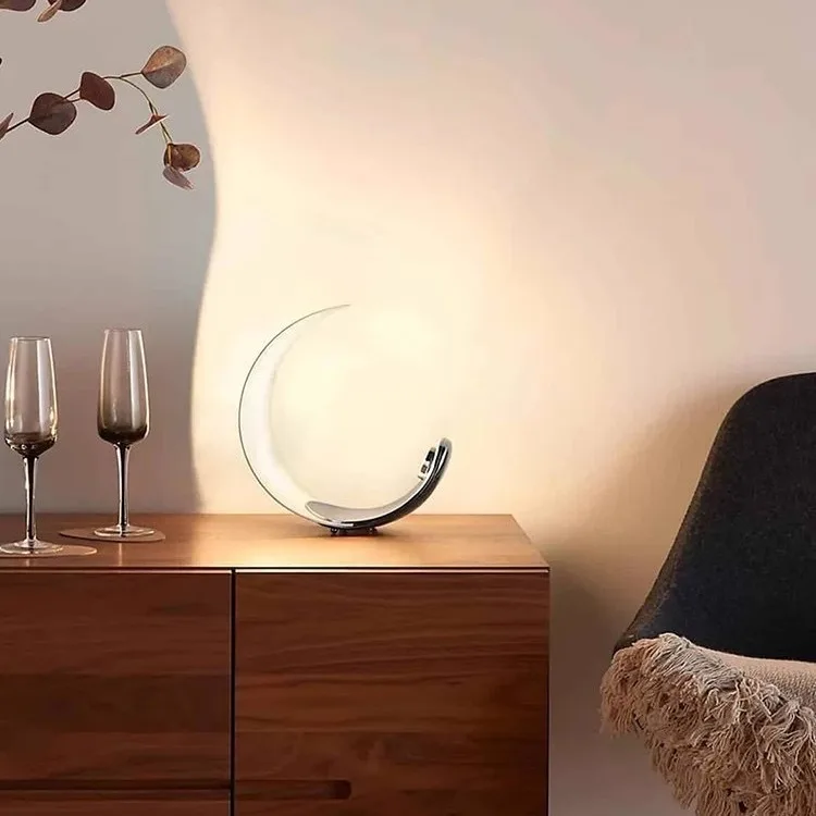 Italian Moon Table Lamp Design Sense Simple Bedroom Crescent Atmosphere Touch Creative C-shaped Table Lamp