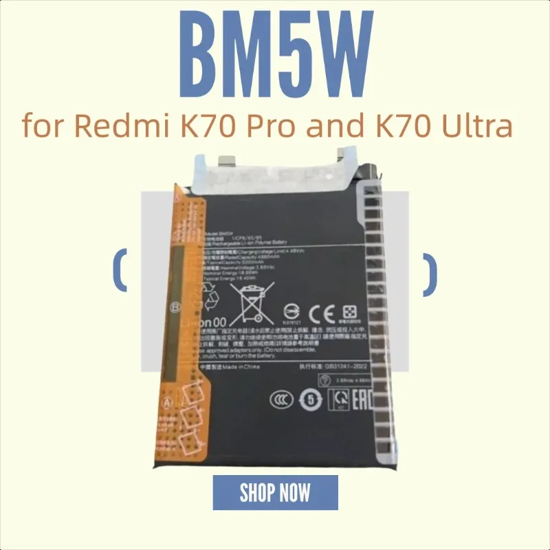 3.89V 4880mAh BM5W for Redmi K70 Pro K70 Ultra Mobile Phone Battery
