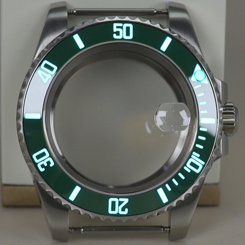 

Fanya 40mm Nh35 Watch Case Sapphire For Seiko Nh35 Nh36 Nh34 Eta2824 Miyota8215 28.5mmDial Full Text C3 Luminous SUB Green Bezel